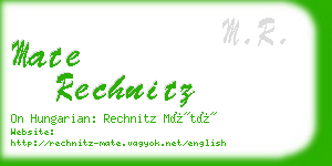 mate rechnitz business card